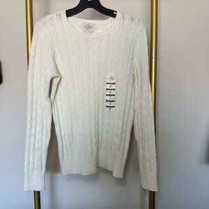 St. John's Bay Cream Cable Knit Crew Neck Sweater